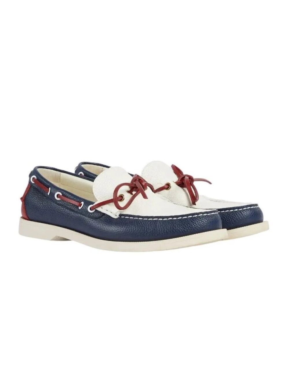 Gucci Men's Riverside Moccasin Calfskin GG Boat Shoes Blue/Off White 745968 UK8.
